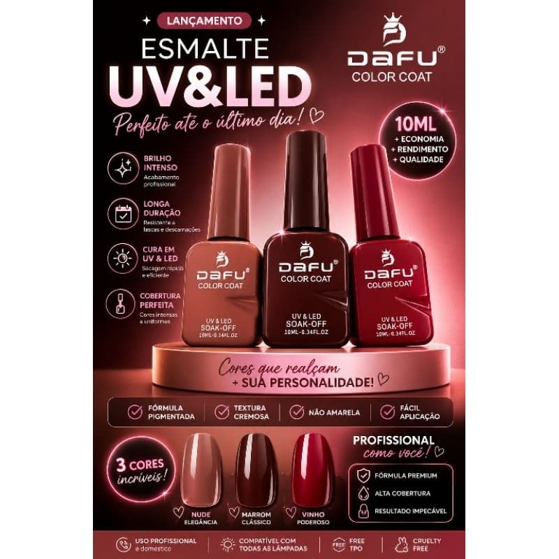 ENVIO RÁPIDO Esmalte Em Gel Dafu Profissional Alta Pigmentação 10ml Efeito Longa Duração SEM TPO