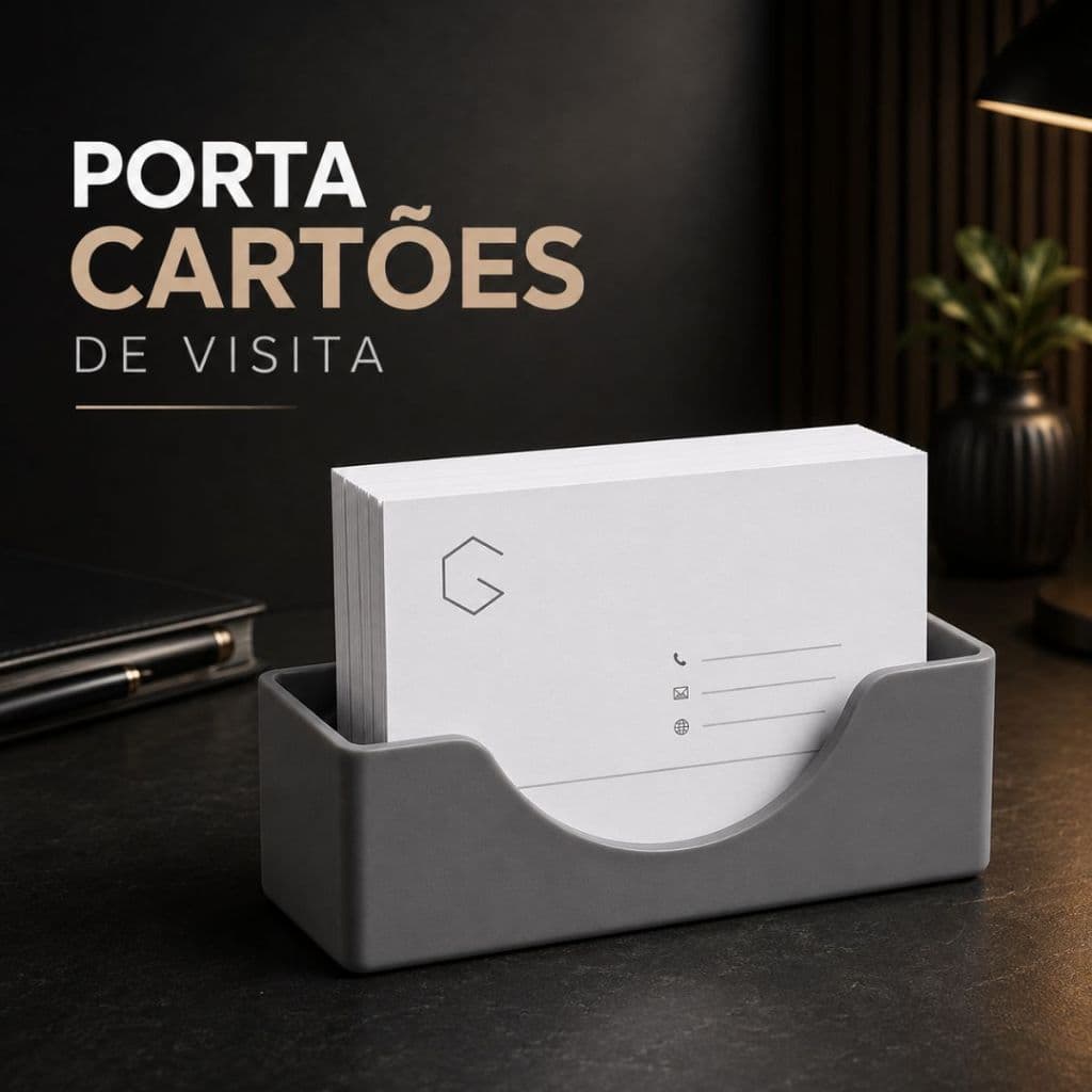 Porta Cartões de Visita de Mesa Plástico Organizador Escritório Recepção Aprox 50 Cartões Envio Imediato