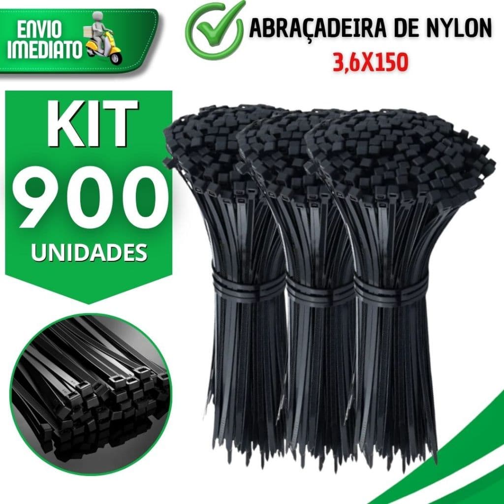 Abraçadeiras Nylon Enforca Gato Preto 3,6x150MM Cinta Plástica Resistente Praticidades