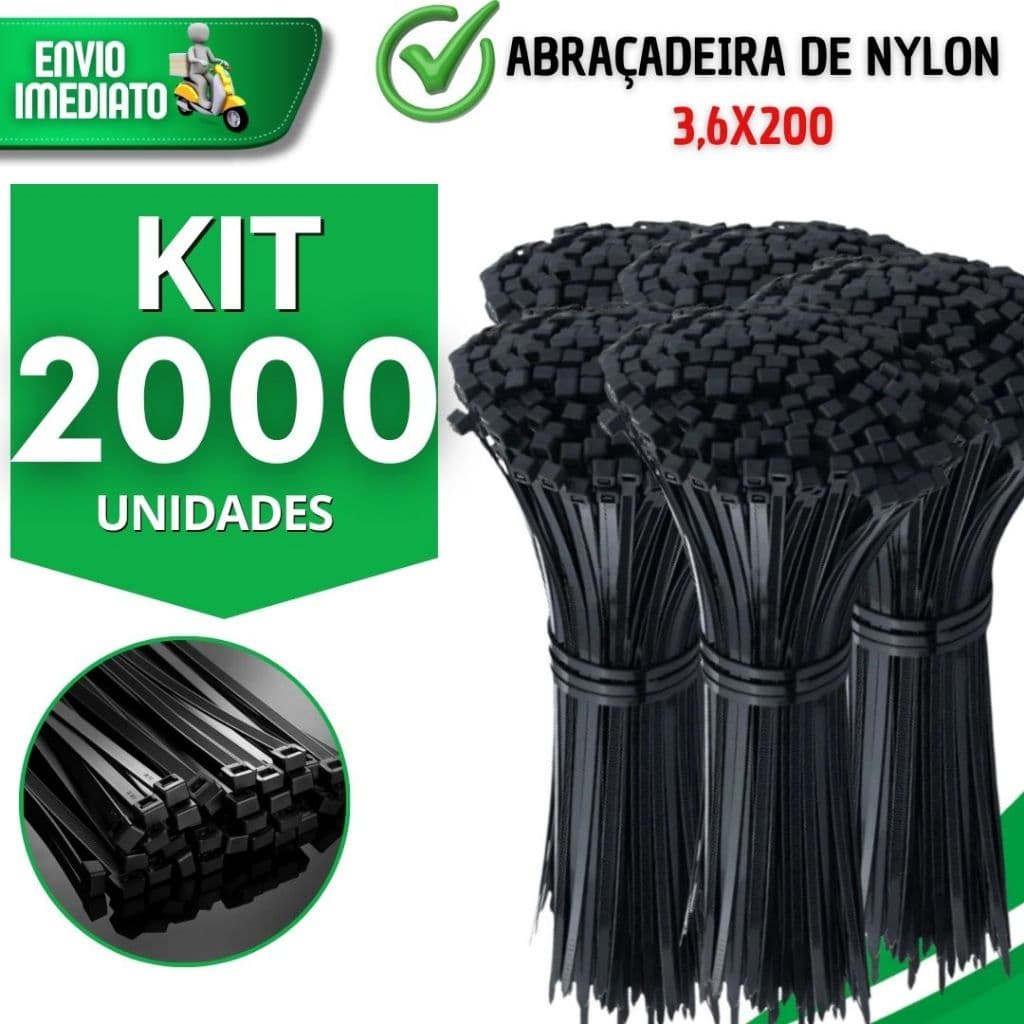 Abraçadeiras Nylon Enforca Cor Preta 3,6x200MM Cinta Plástica Resistente Praticidades