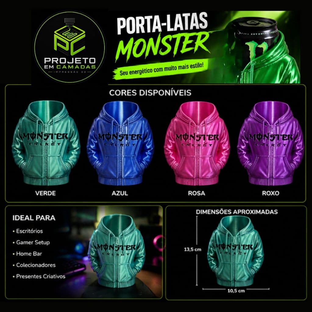 Porta Latas Monster Energy Modelo Novo