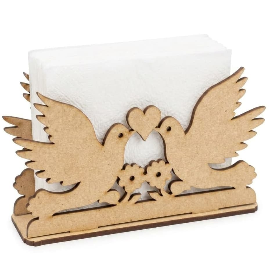 Kit Porta Guardanapo MDF Cru Organizador Decoração Mesa Posta Eventos Restaurante