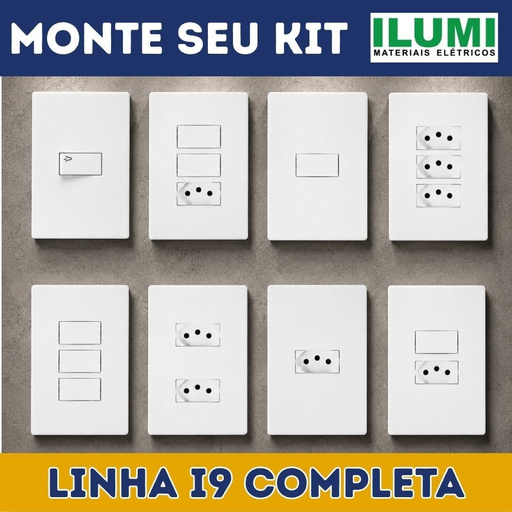 Tomadas e Interruptores Placas e Módulos Ilumi Linha i9 Design Moderno Monte seu Kit