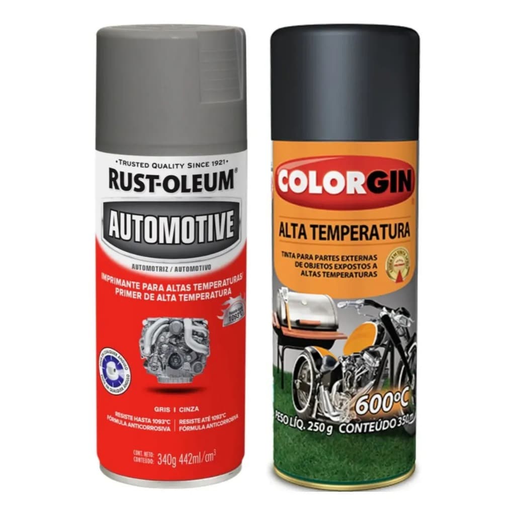 Kit Alta Temperatura Primer 1093° + Tinta Preto Fosco 600°