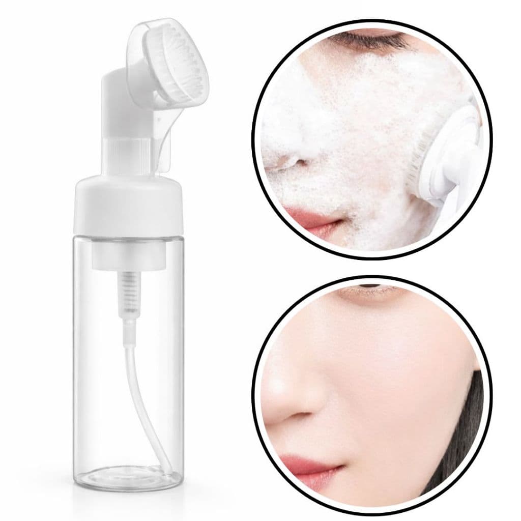 Escova Limpeza Facial Frasco Pump Espumador Skincare Esponja