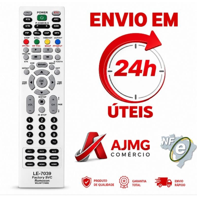Controle Remoto de Serviço Para Técnico compatível com tvs lg Mkj39170828 Atacado