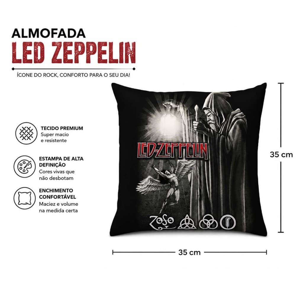 Almofada decorativa Banda de Rock - Led Zeppelin