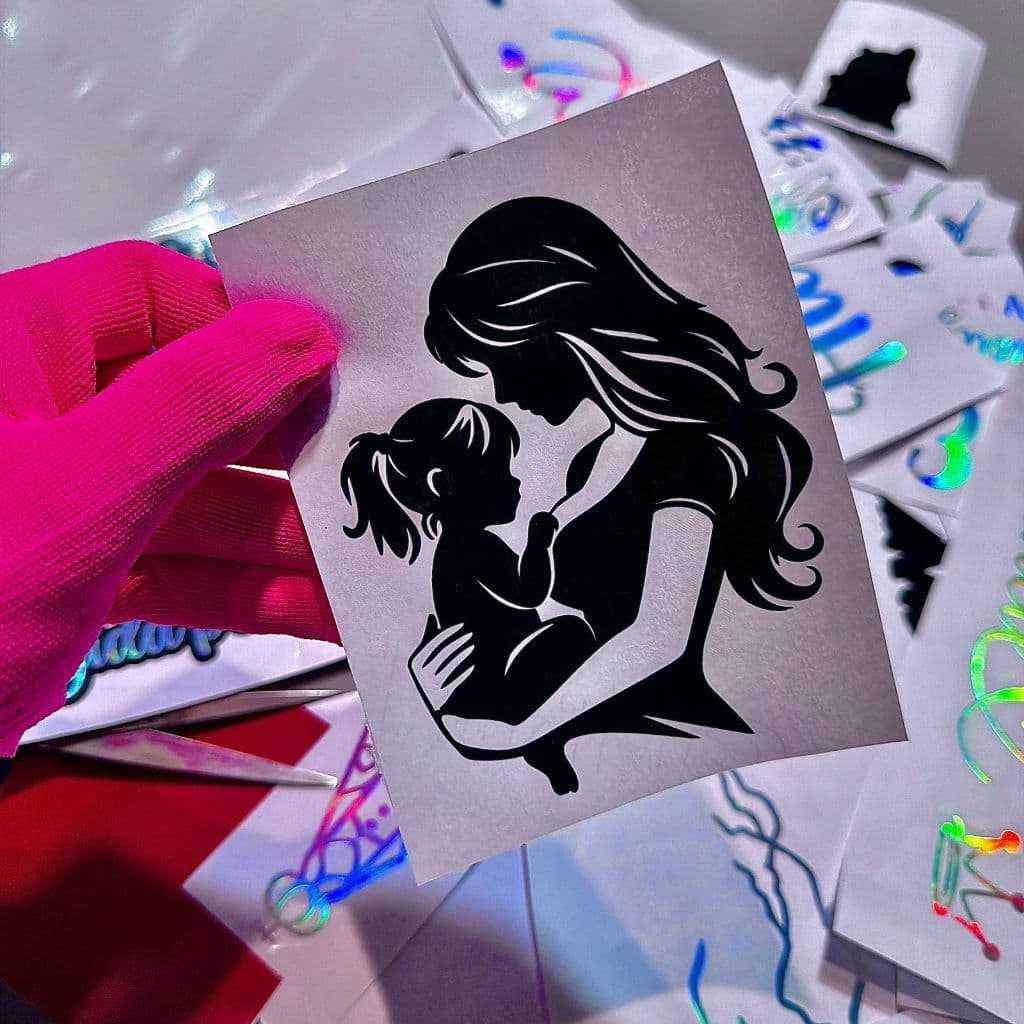 12x9,6cm l Adesivo l Mãe e Filha | Fundo vazado