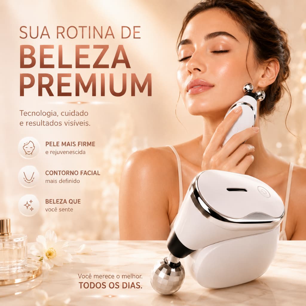 **Massageador Facial 3D Microcorrente Lifting V-Line Firmeza Pele Rejuvenescimento Rosto Portátil**
