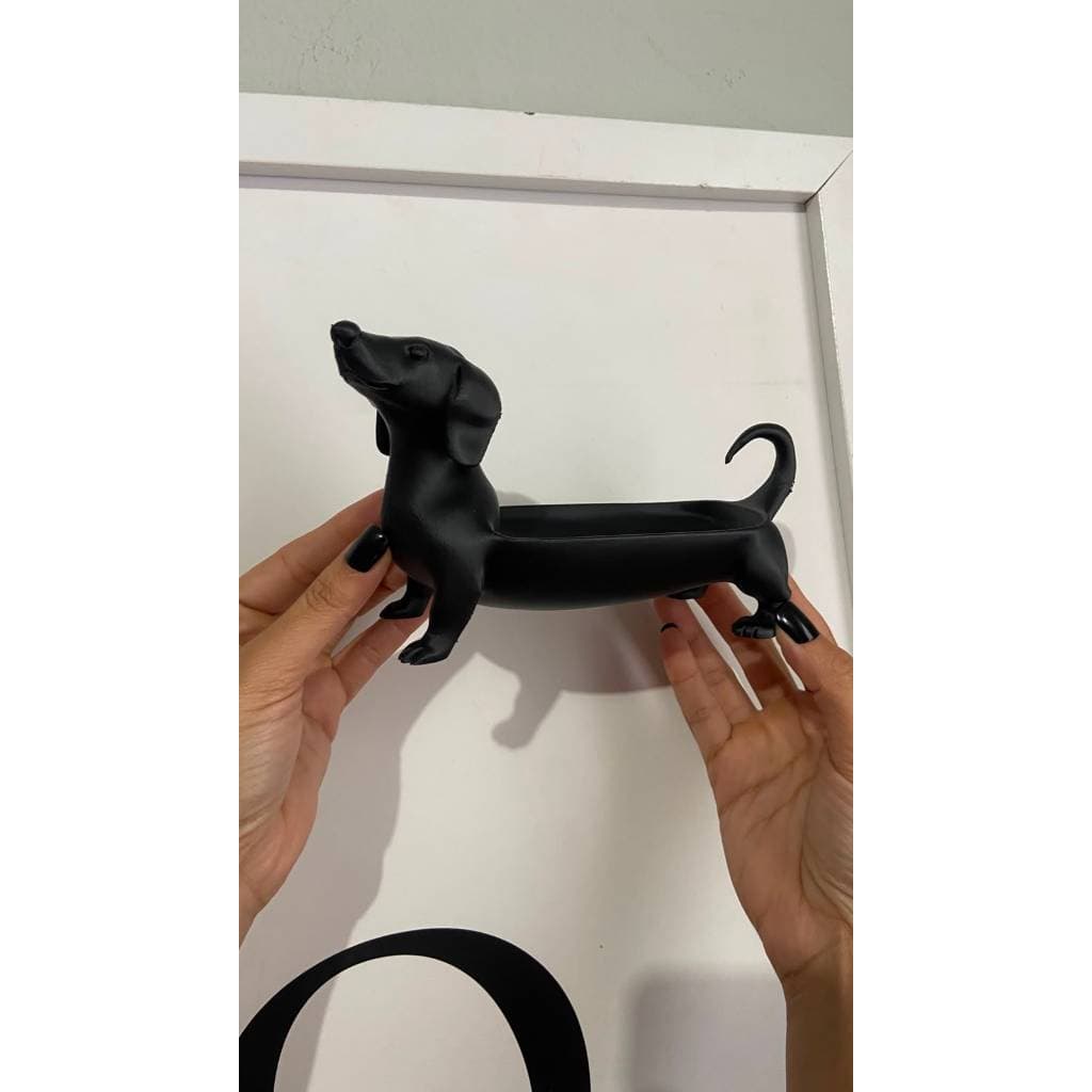 Porta Joias E Chaves Cachorrinho Salsicha Minimalista Enfeite Decorativo Mesa