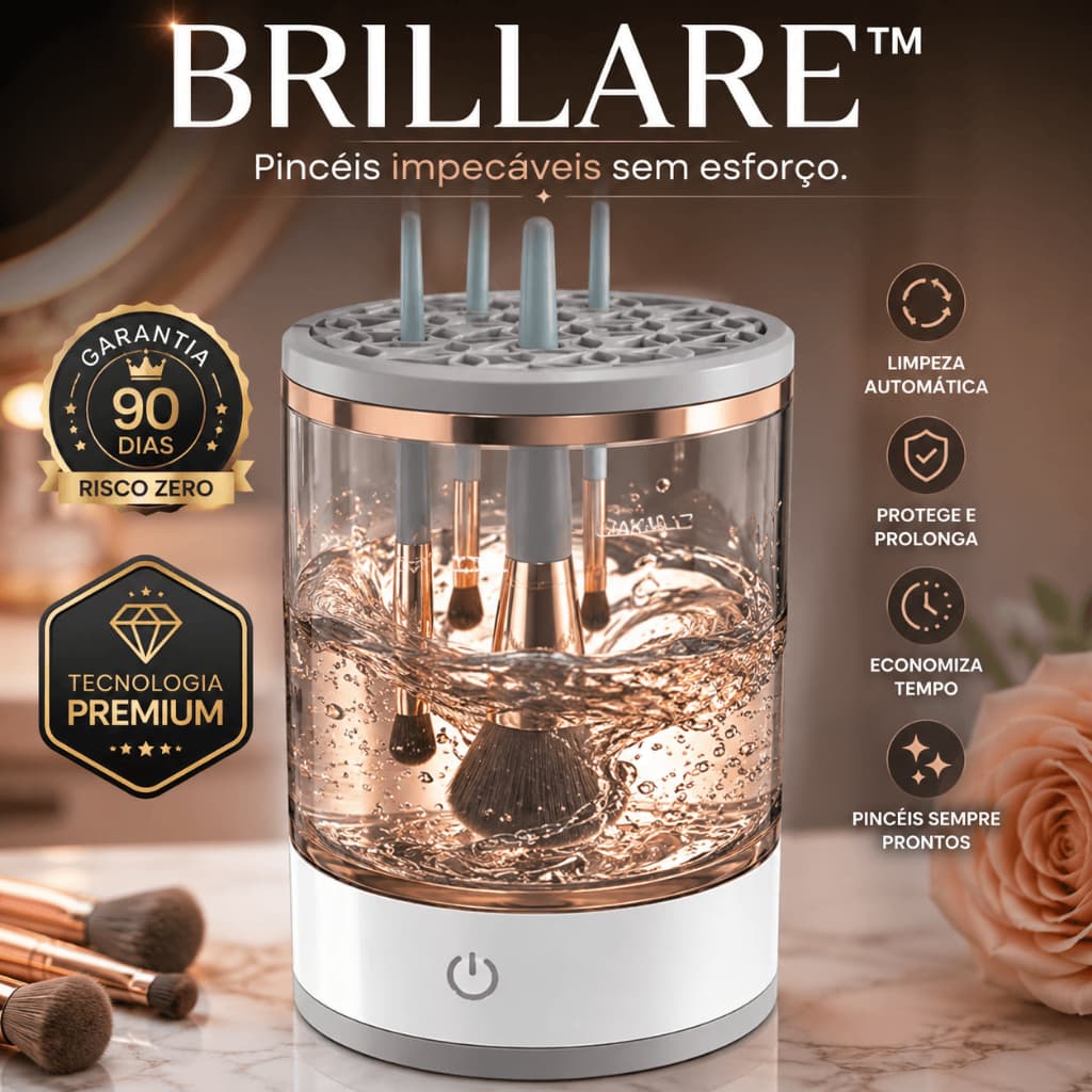 Lavador de Pincéis Automático USB Brillare™ Limpador Elétrico de Maquiagem Organizador Beauty