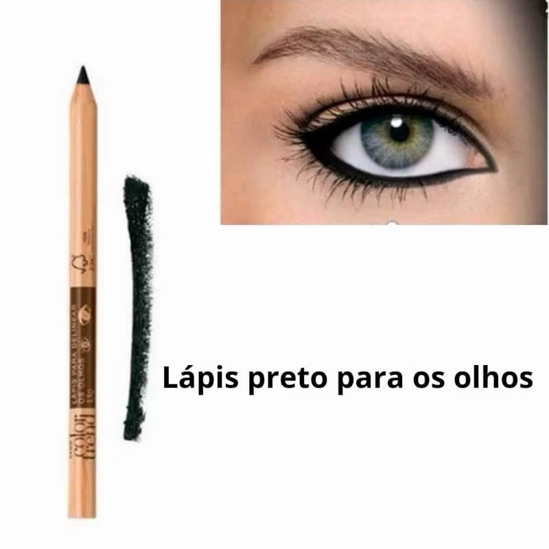 Lápis para Olhos Color Trend Avon Preto Matte  Original