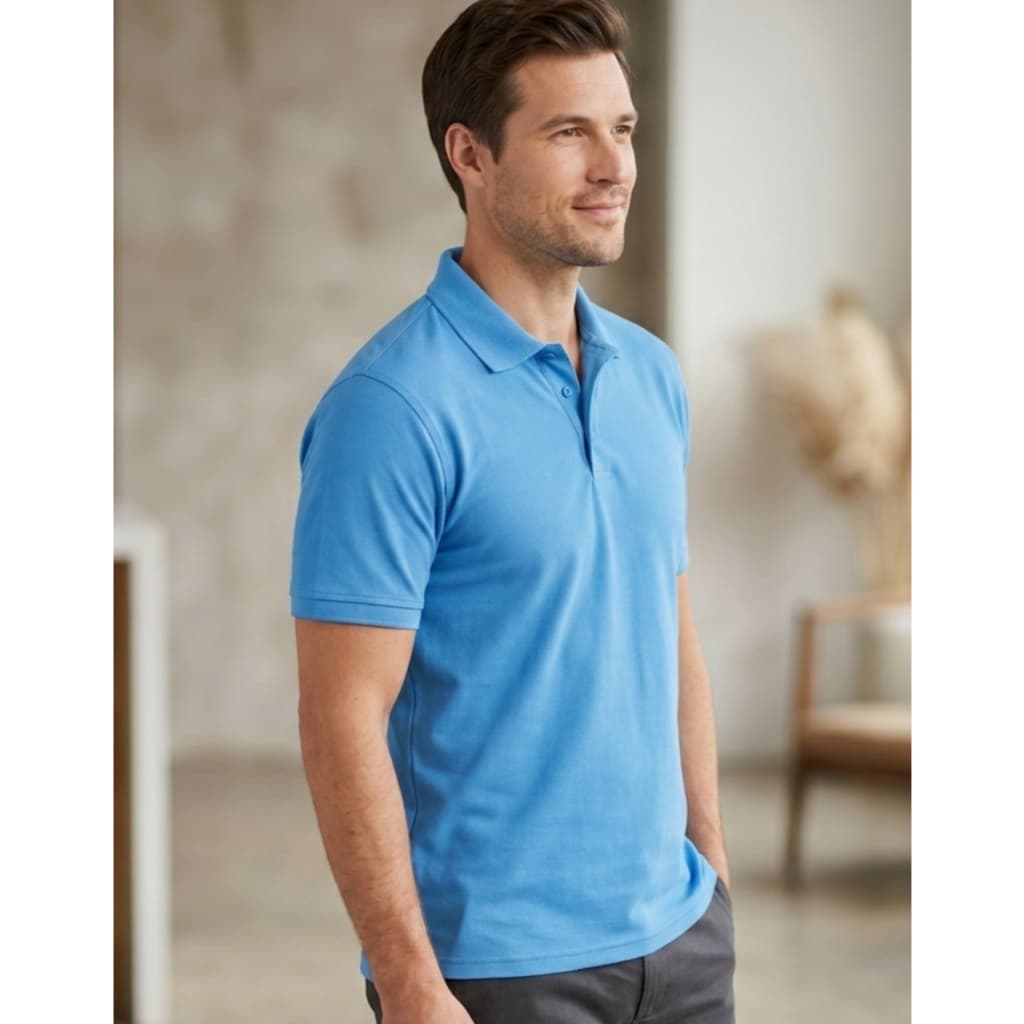 Camisa Gola Polo Masculina Piquet Básica Lisa Algodão e Poliéster Premium Várias Cores Manga Curta
