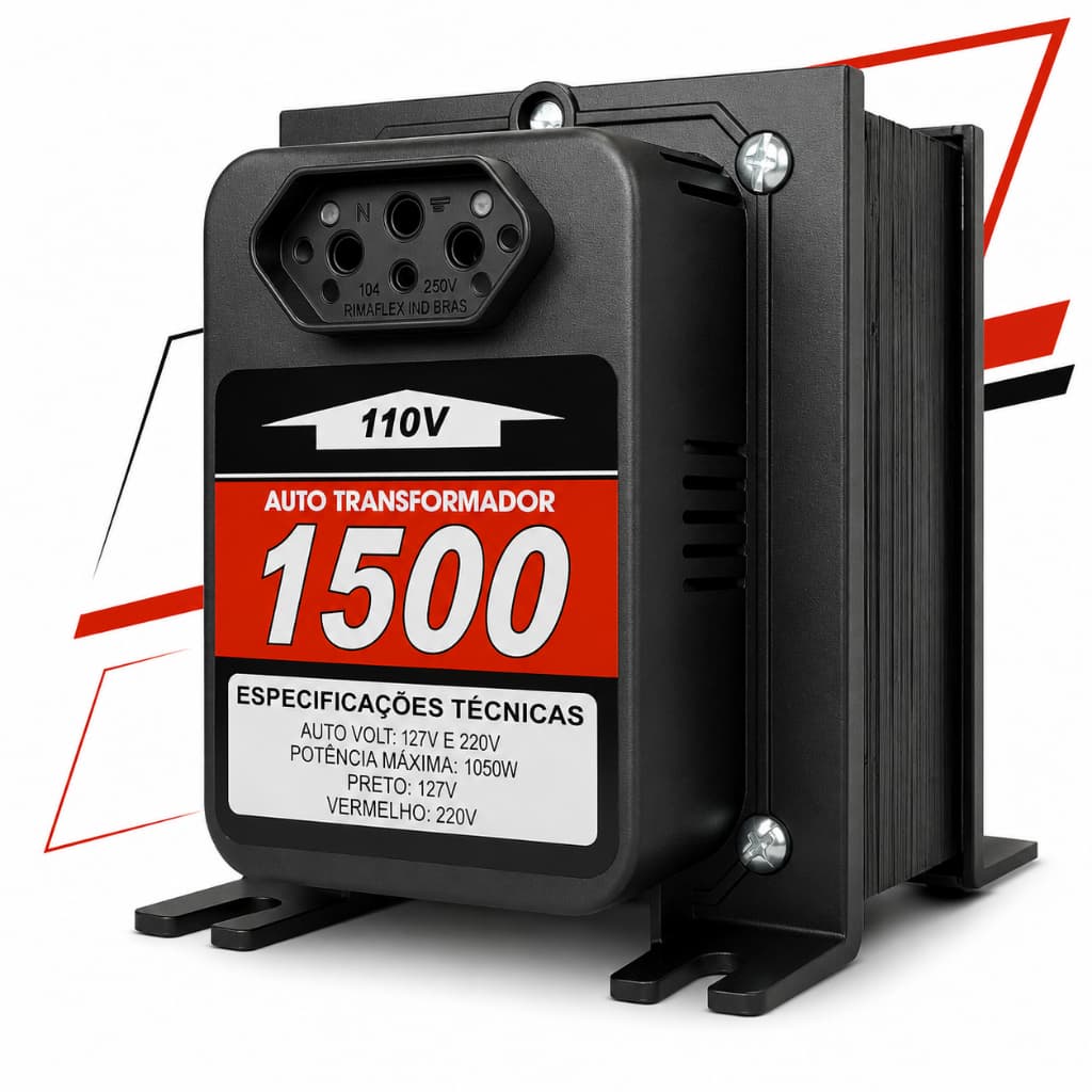Auto Transformador de Energia Bivolt 1500VA 721W 110V/220V e 220V/110V Conversor de Voltagem Energia