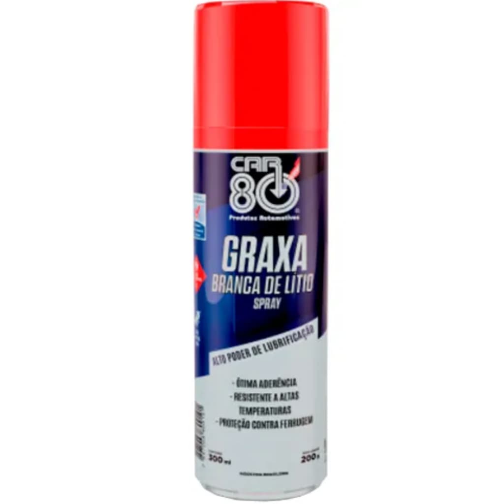Car80 Graxa Branca Litio Lubrificante Spray Multiuso 300ml