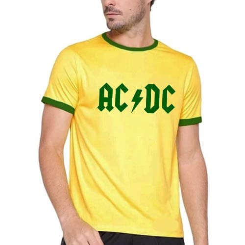 Camiseta AC DC Camiseta Brasil Show Rock Música Estilo