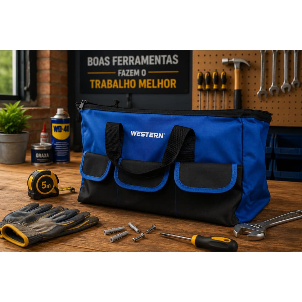 BOLSA PARA FERRAMENTAS WESTERN 17" – RESISTÊNCIA, ORGANIZAÇÃO E PRATICIDADE