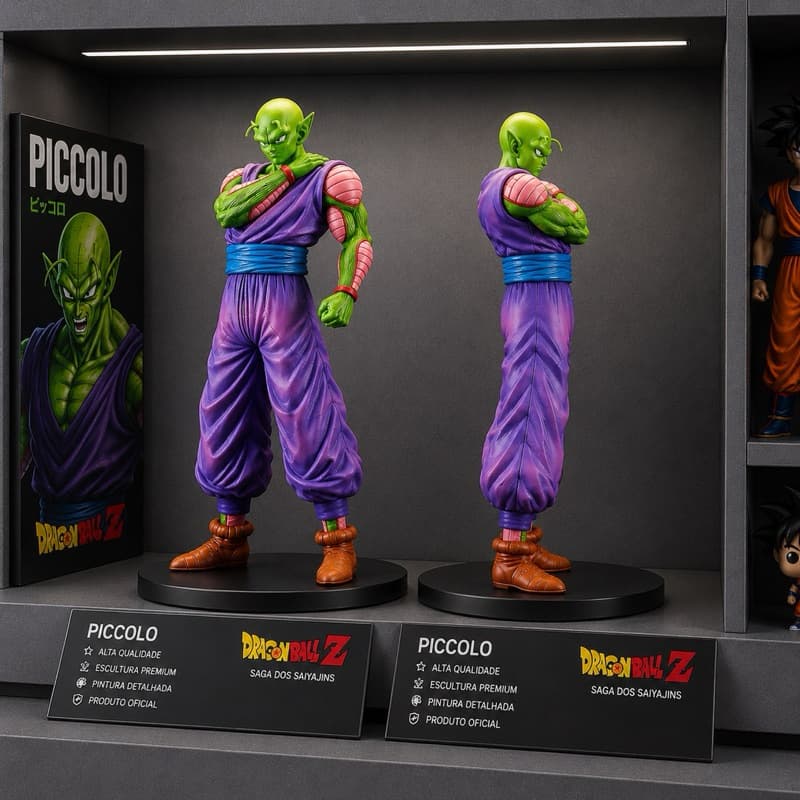 Figura Piccolo 35cm DBZ Saga Saiyajins Colecionável Detalhada para Exposição