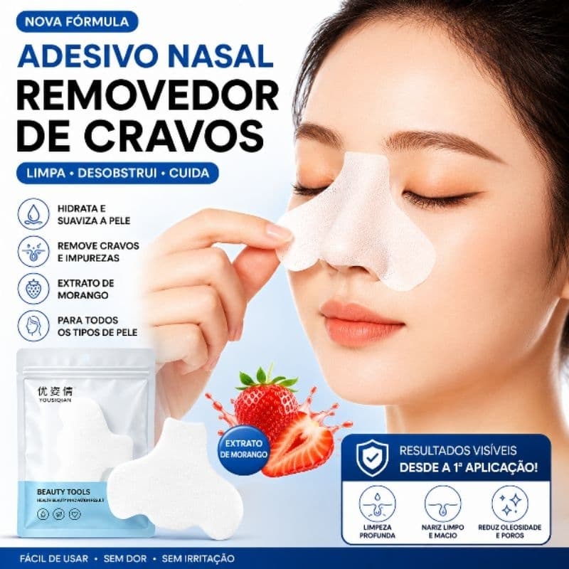 Skin Care Adesivo Nasal Hidratante Removedor de Cravos Máscara Nariz Zona T Anti Cravos Limpeza Profunda