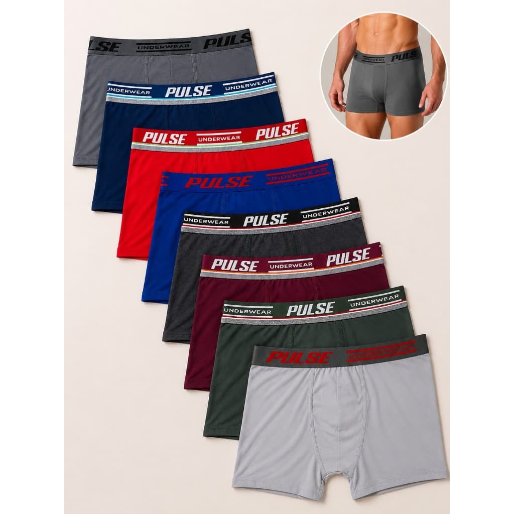 Kit Com 5 Cuecas Boxer De Microfibra Adulto Box Masculina Lisas