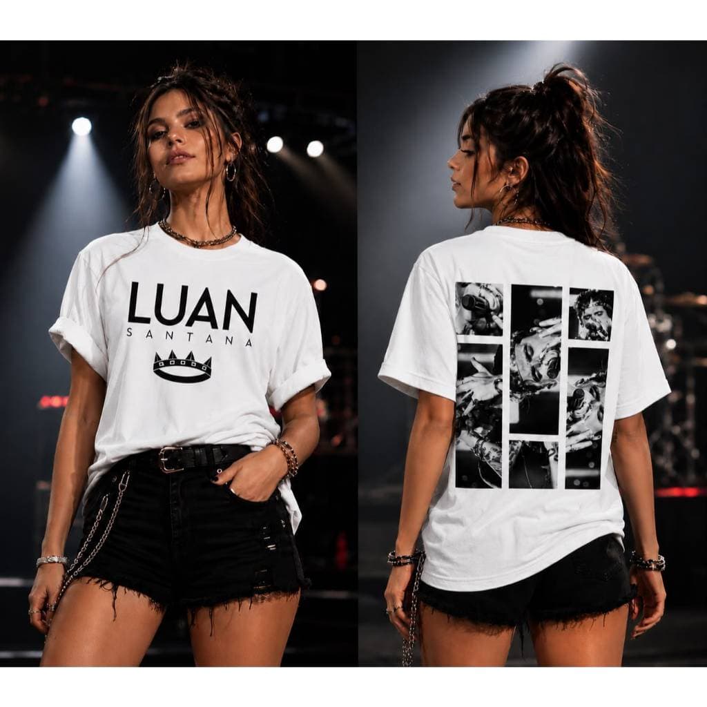 Camiseta Luan Santana Frente e Costas Unissex 100% Algodão Premium