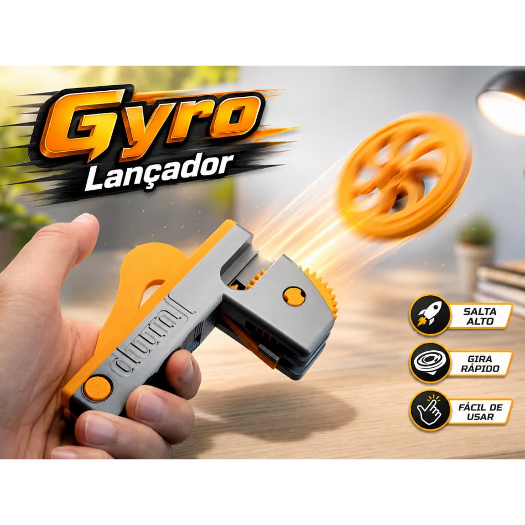 Lançador Gyro Brinquedo Giratório com Disco Voador Lançador de Mão Divertido Infantil e Adulto Duelo Presente Criatiivo