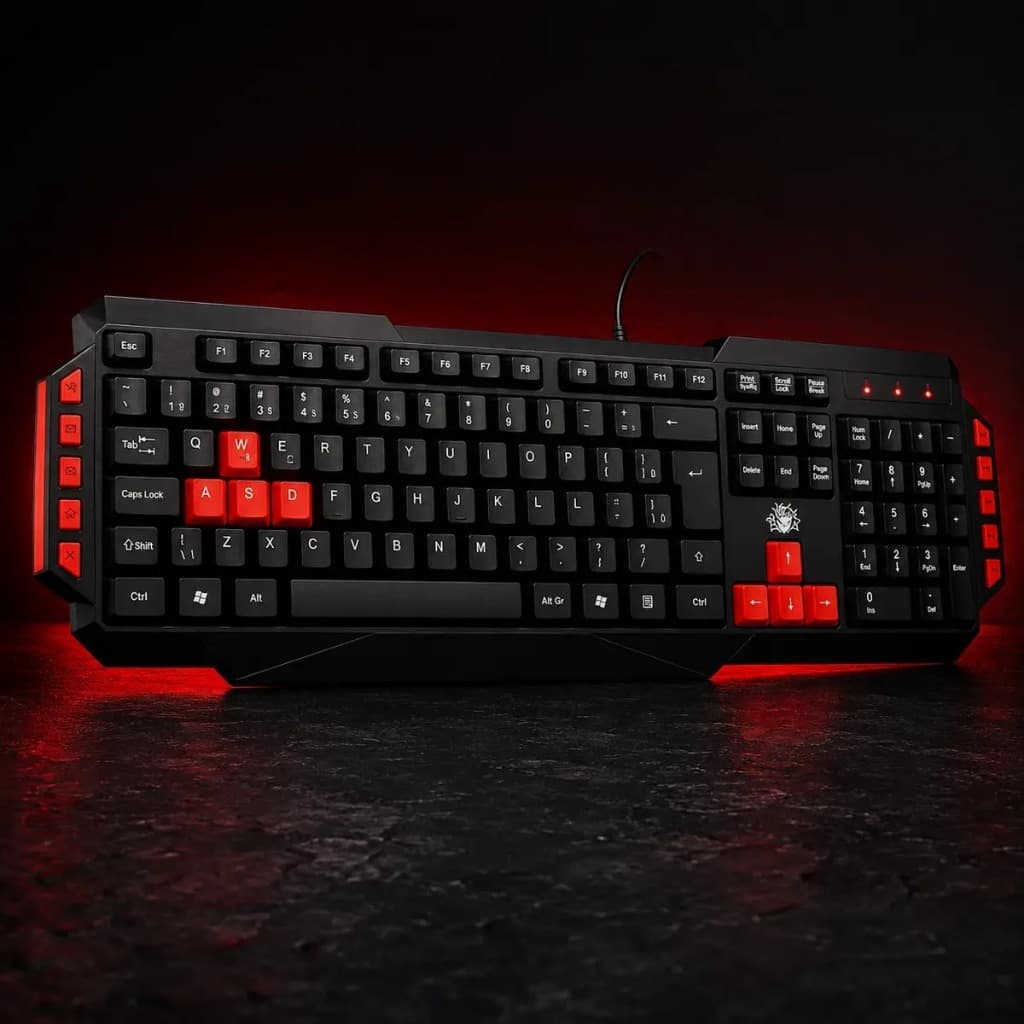 Teclado Gamer Com Fio Ergonômico Super Silencioso Performance Computador PC Notebook Jogos TG-03R