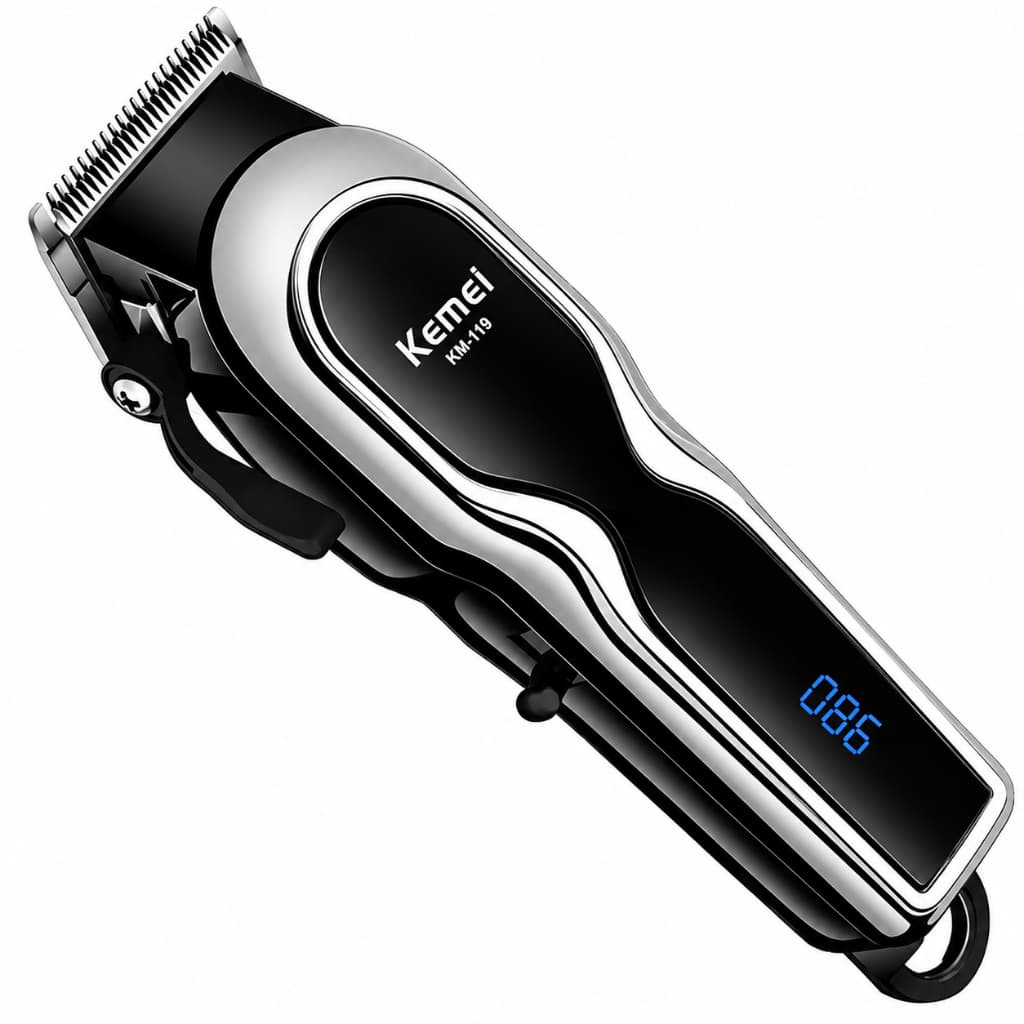 Máquina De Corte Kemei KM119 Sem Fio Profissional Recarregável Bivolt
