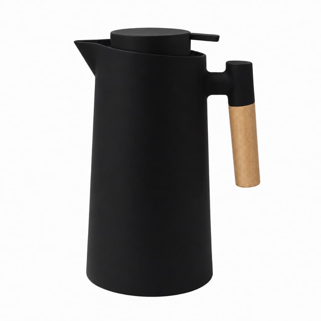Garrafa Térmica de Café Chá 1Litro com Cabo de Bambu Resistente Quente e Frio
