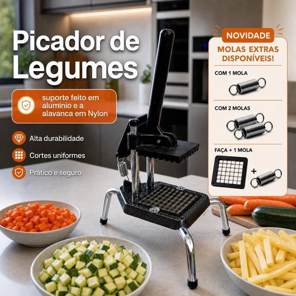 Picador Fatiador De Legumes Manual E Cortador Batata Palitos