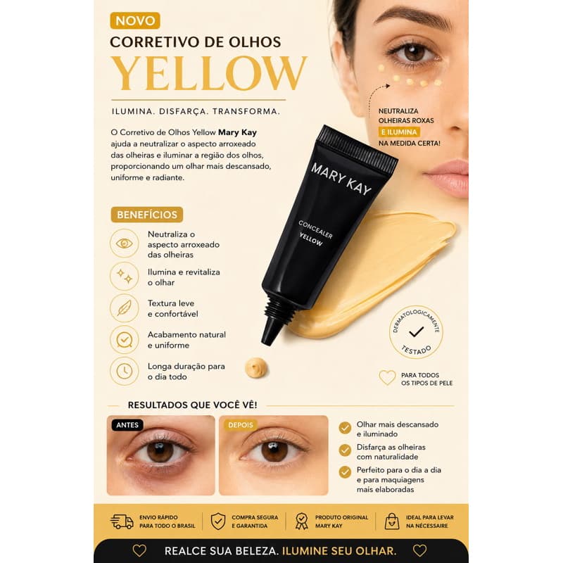 Corretivo de Olhos Yellow – Olhar Iluminado e Aparência Renovada