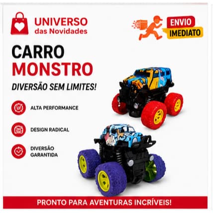 Carro-Monstro Miniatura De Fricção Grafite