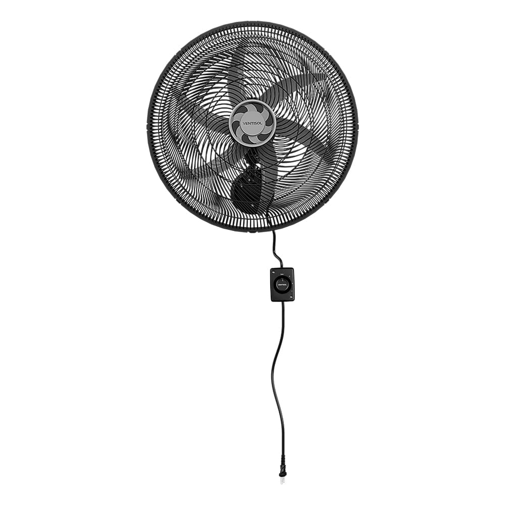 Ventilador de Parede Residencial Ventisol 50cm Monta Fácil Preto Oscilante 3 Velocidades Original