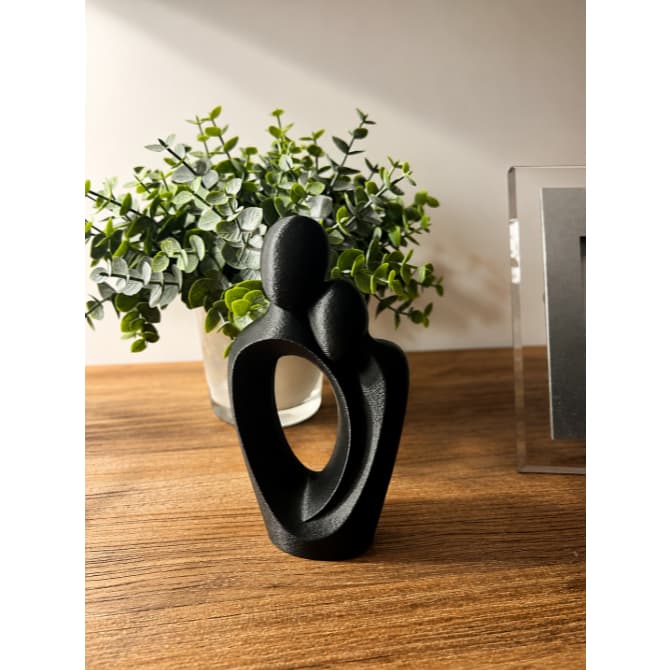 Estátua Casal Minimalista | Escultura Decorativa Moderna para Sala, Quarto e Presente