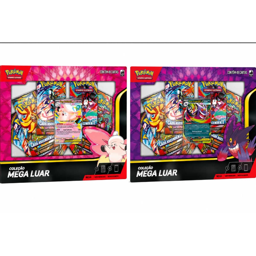 Box Mega Luar Gengar Ou Clefable Ex Pokémon 49 Cartas Copag
