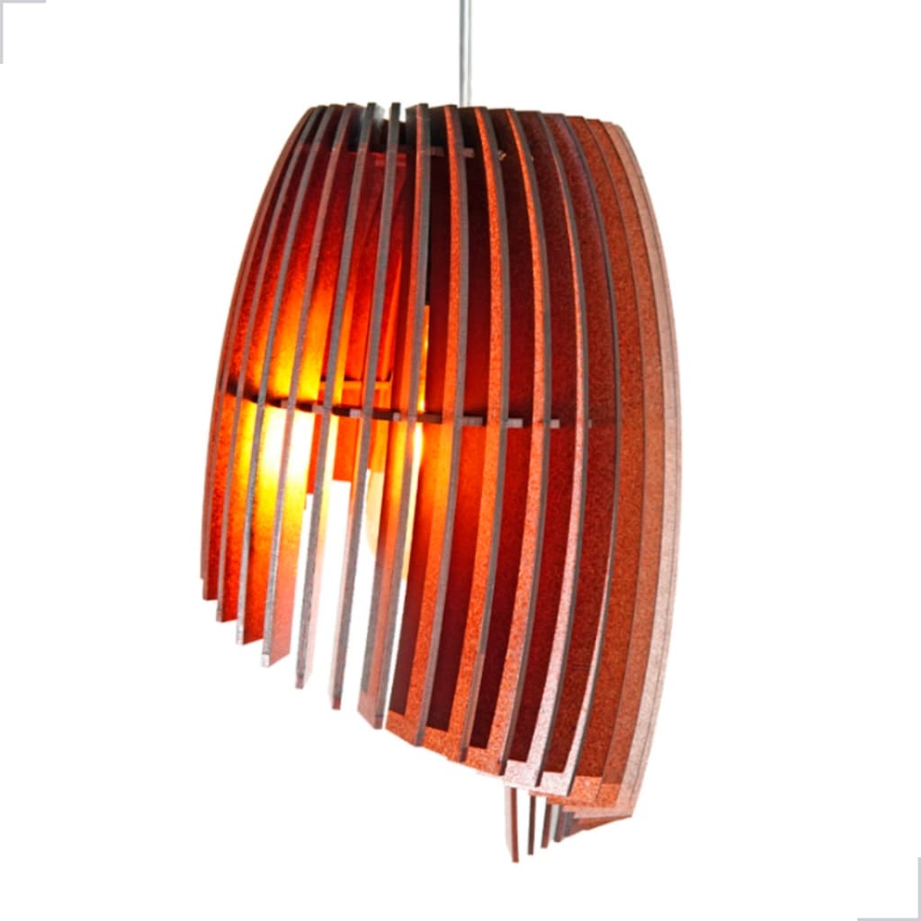Luminária Pendente de Teto MDF com Verniz Lustre Decorativo Sala Cozinha Quarto Área Gourmet