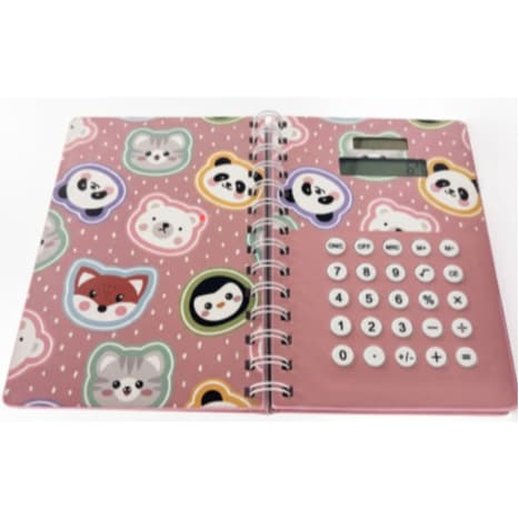 Caderno agenda com linhas + calculadora -  estudo adolescente adulto multifuncional