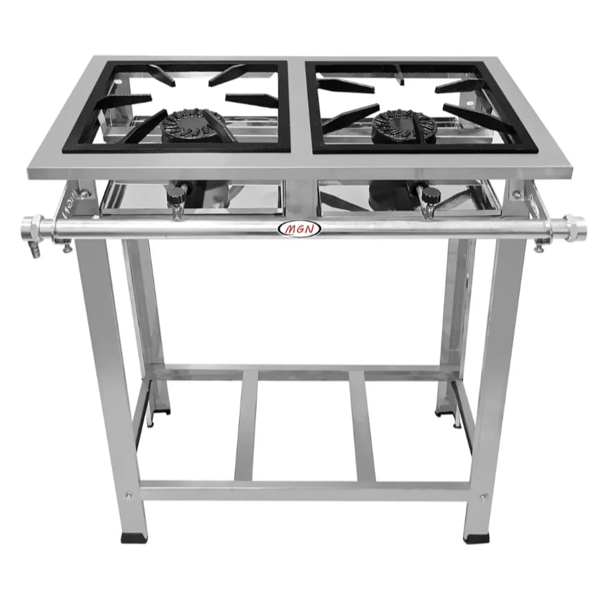 Fogão 2 Bocas 2qs Inox Alta Pressão MGN Inox A Gás Oferta
