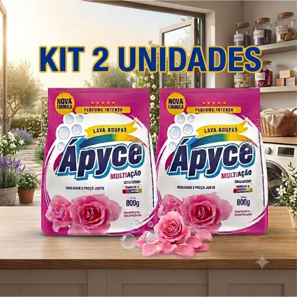 Kit Sabao em Pó Lava Roupas 2 Unidades Apyce Perfumados