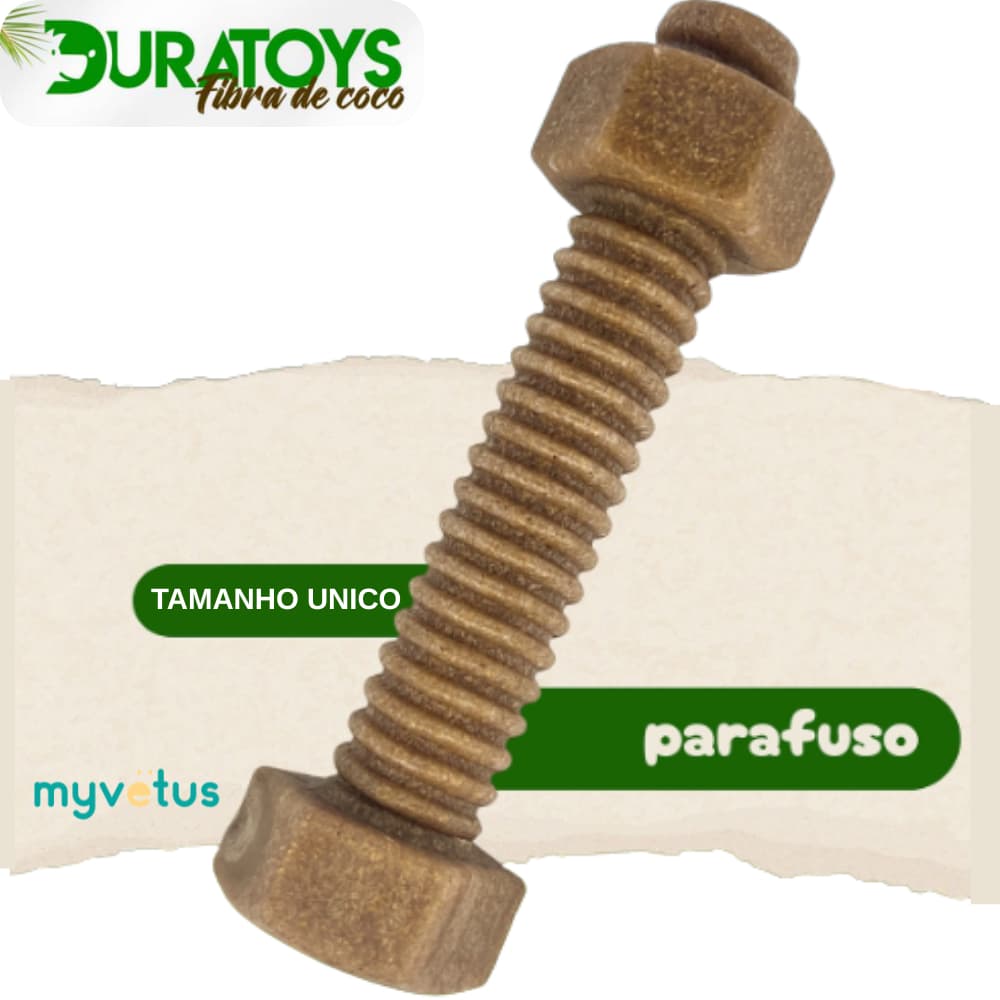 Brinquedo Dura Toys Fibra de Coco formato parafuso para Cães