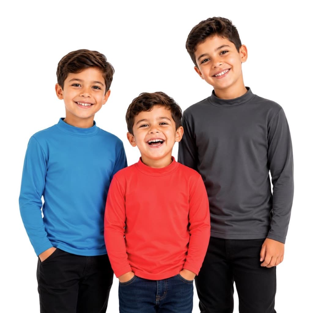 Kit 3 Blusas Térmicas Infantil Segunda Pele 4 A 10 Unissex