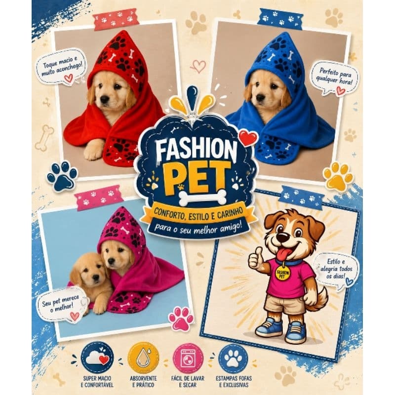 Toalha de banho pet super macia