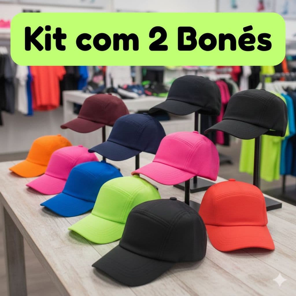 Kit com 2 Bonés Dri Fit Várias Cores Super Promoção