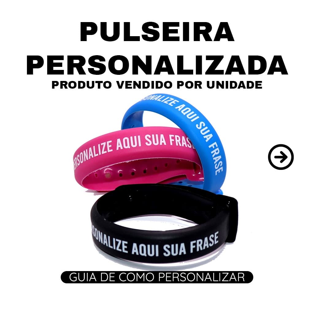 Pulseira de Identificação Personalizada - À Prova D'água - ESCOLHA O QUE VOCÊ QUER ESCRITO