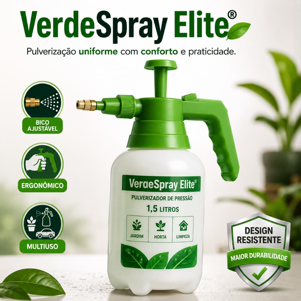 Pulverizador Pressão Manual 1,5 Litros Multiuso Bico Ajustável Jardim Plantas Limpeza Resistente