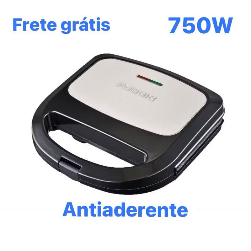 Sanduicheira Elétrica Itatiaia 750W Antiaderente Grill com Trava de Segurança Frete Grátis