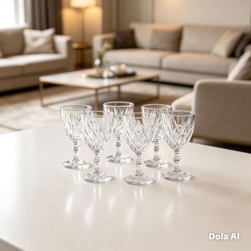 Conjunto 6 Taças Vidro Transparente Capacidade 350ml Design Elegante Bares Festas
