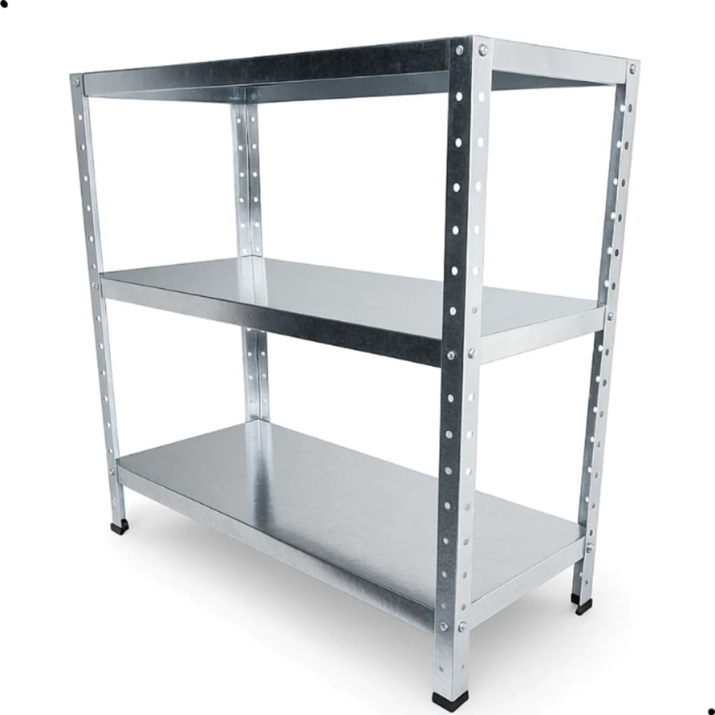 Estante de Aço Galvanizado Com 3 Prateleiras Capacidade 55kg - 90cm x 90cm x 27cm
