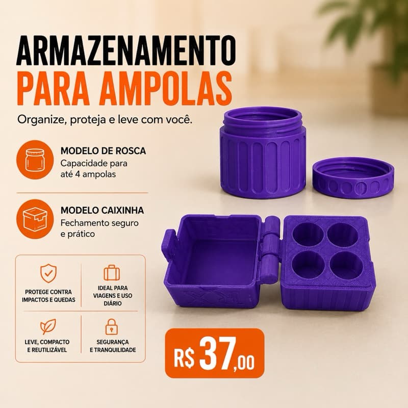 Contêiner Organizador/Armanezamento Frascos de Medicamentos com Tampa Rosqueável