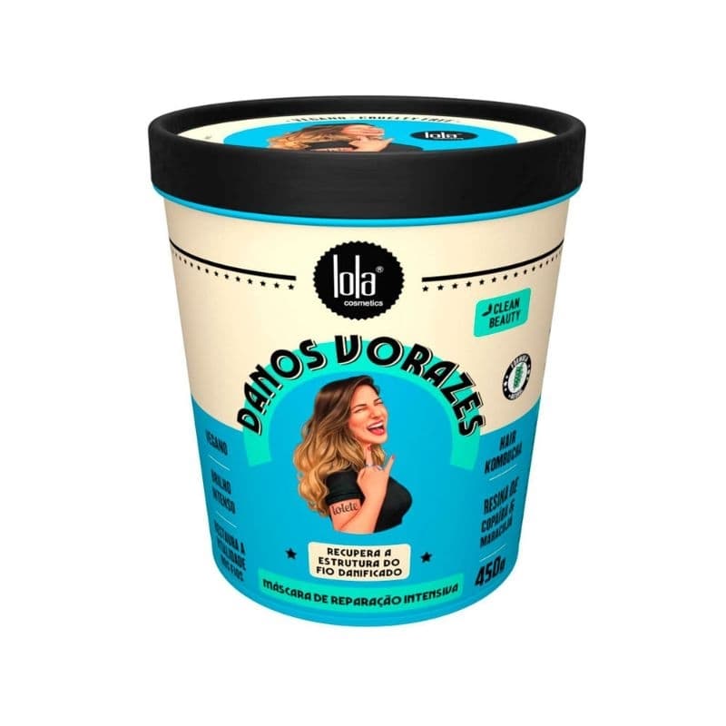Máscara Danos Vorazes Reparação Intensiva Lola Cosmetics - Reparação Imediata com Sistema CBA e Hair Kombucha